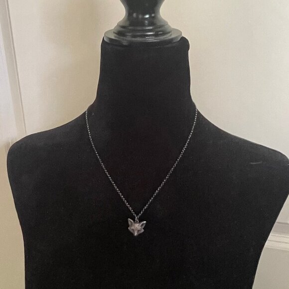 Necklace Sterling Silver Chain 18-inch Fox Oxidized Handcrafted Andree Chenier - Picture 2 of 9